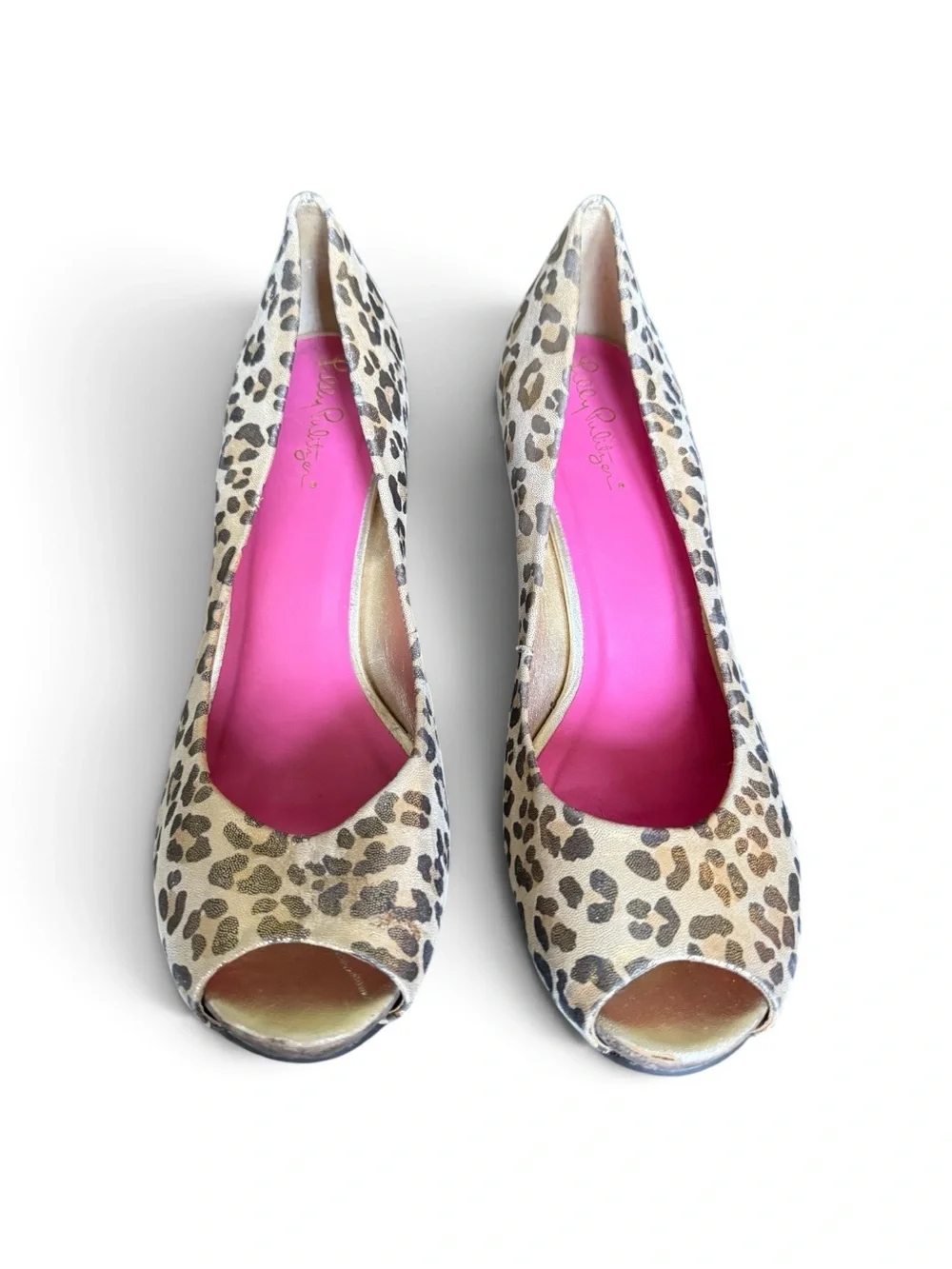 Lilly Pulitzer Leopard Print Peep-Toe Heels Size 9 | New Never Worn